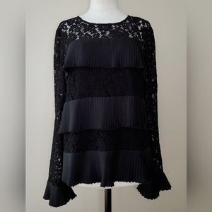 J. Crew Pleated Lace Blouse